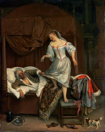 Scena sypialniana (panel) autorstwa Jan Havickszoon Steen