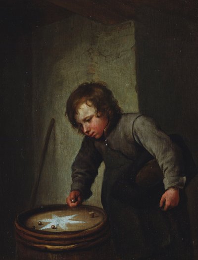 Chłopiec bawiący się kulkami autorstwa Jan Havickszoon Steen