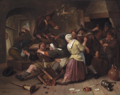 Kłótnia hazardzistów, ok. 1665 r autorstwa Jan Havickszoon Steen
