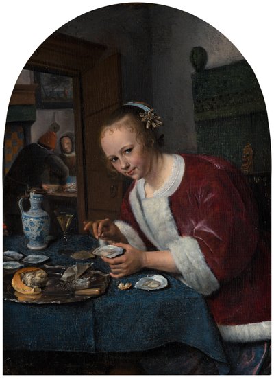 Dziewczyna je ostrygi, ok. 1658-1660 autorstwa Jan Havickszoon Steen