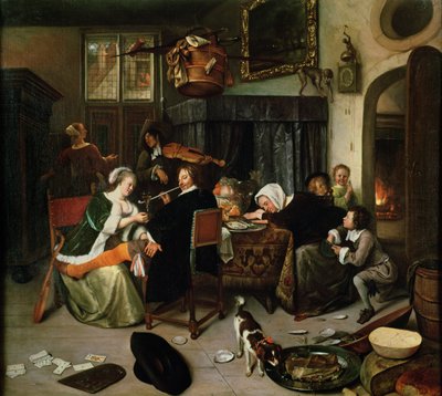 Rozwiązłe gospodarstwo domowe, 1668 autorstwa Jan Havickszoon Steen