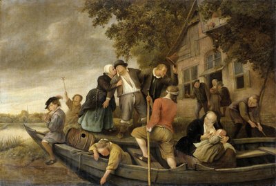 Wesoły powrót do domu, 1679 autorstwa Jan Havickszoon Steen