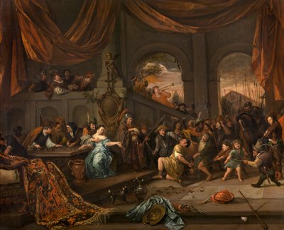 Naśmiewanie się z Samsona, ok. 1675 r. autorstwa Jan Havickszoon Steen