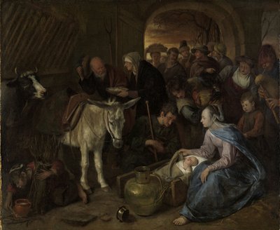 Adoracja pasterzy 1660-79 autorstwa Jan Havickszoon Steen
