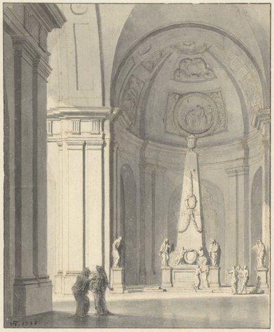 Duża sklepiona sala z pomnikiem nagrobnym autorstwa Jan Hendrik Troost van Groenendoelen