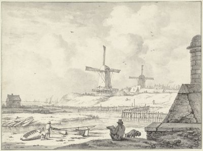 Artysta szkicujący na Hogendijk, poza Haarlemmerpoort autorstwa Jan Hulswit