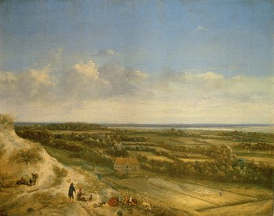 Krajobraz wydm, prawdopodobnie w pobliżu Santpoort, ok. 1675 (olej na płótnie) autorstwa Jan II Vermeer van Haarlem