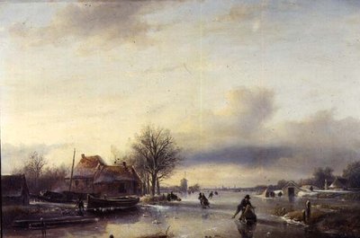 Pejzaż zimowy (panel) autorstwa Jan Jacob Spohler
