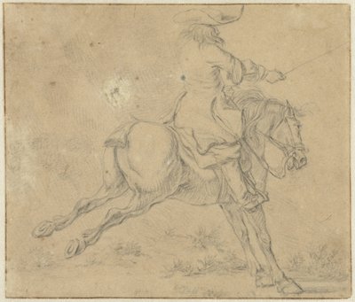 Jeździec na grzbiecie konia autorstwa Jan Jacobsz van der Stoffe