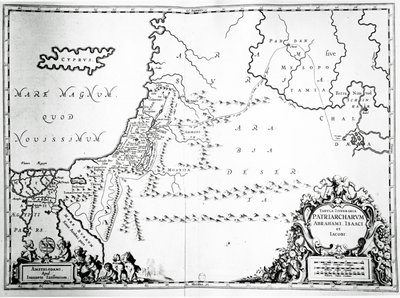 Mapa podróży Abrahama, Izaaka i Jakuba, 1652 r. autorstwa Jan Janssonius
