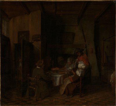Rodzinny posiłek w chłopskiej chacie autorstwa Jan Josef Horemans the elder