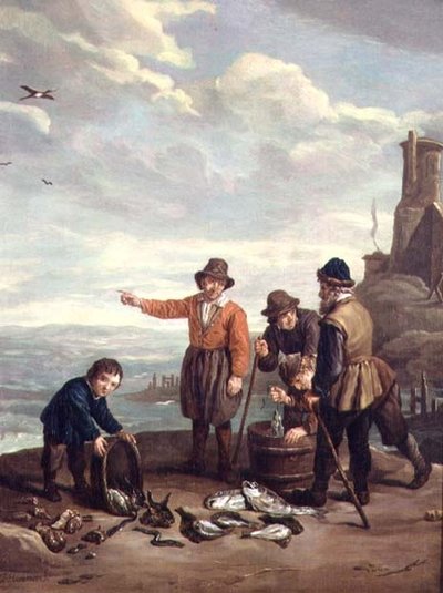 Rybacy na plaży autorstwa Jan Josef the Elder Horemans