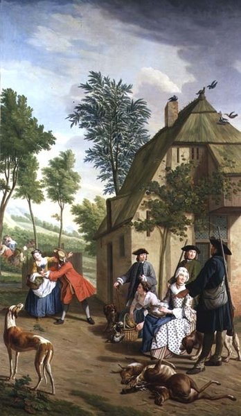 Postacie w krajobrazie (jedna z serii czterech) autorstwa Jan Josef the Younger Horemans
