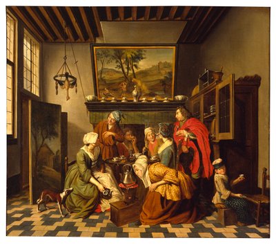 Czas na herbatę (olej na płótnie) autorstwa Jan Josef the Younger Horemans