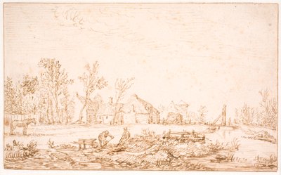 Kanał w pobliżu wioski autorstwa Jan Josefsz van Goyen