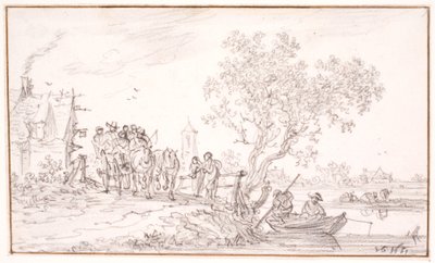 Wagon z podróżnikami w karczmie autorstwa Jan Josefsz van Goyen