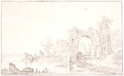 Krajobraz rzeki z ruiną autorstwa Jan Josefsz van Goyen