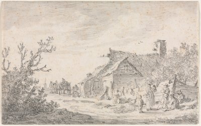 Pejzaż z chatą i figurami, 1653. autorstwa Jan Josephsz van Goyen