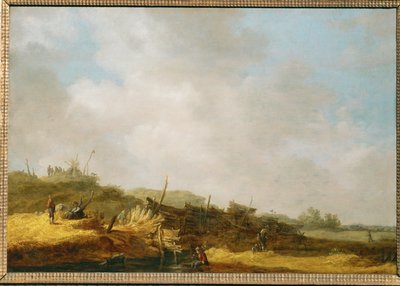 Krajobraz z wydmami (obraz na drewnie dębowym) autorstwa Jan Josephsz van Goyen
