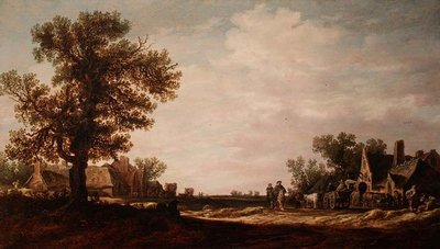 Scena wiejska z końmi i wozami autorstwa Jan Josephsz van Goyen