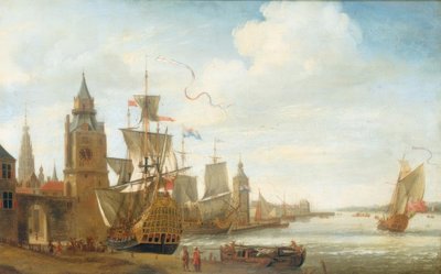 Capriccio z motywami portu w Antwerpii autorstwa Jan Karel Donatus van Beecq