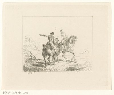 Krajobraz z dwoma jeźdźcami autorstwa Jan Karel Jacob de Jonge