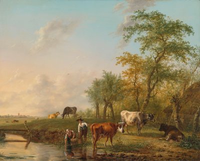 Krajobraz z bydłem autorstwa Jan Kobell (II)