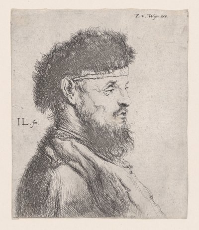Popiersie mężczyzny w futrzanej czapce, XVII wiek. autorstwa Jan Lievens