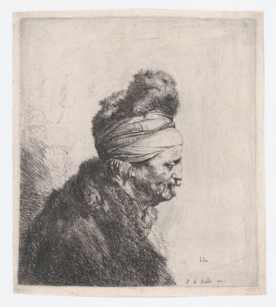 Popiersie starego mężczyzny w futrzanej czapce autorstwa Jan Lievens