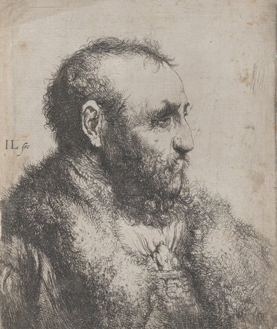 Popiersie starca z futrzanym kołnierzem, XVII wiek. autorstwa Jan Lievens