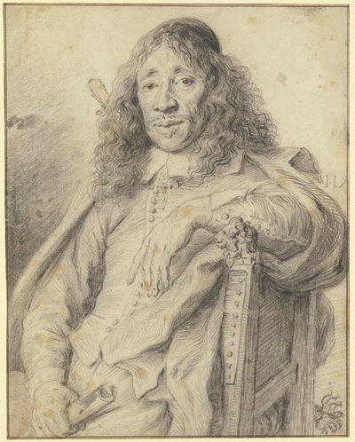 Poeta Jan Vos siedzący w fotelu, patrząc w lewo autorstwa Jan Lievens