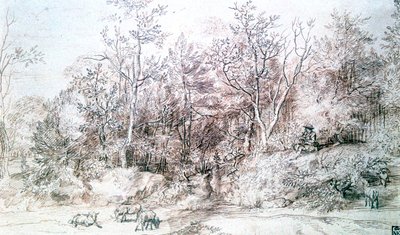 Krajobraz z osobą grającą na flecie, c1627-1674 autorstwa Jan Lievens