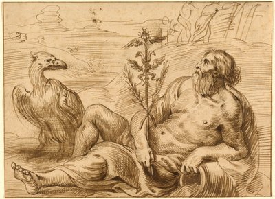 Bóg rzeki z orłem autorstwa Jan Lievens