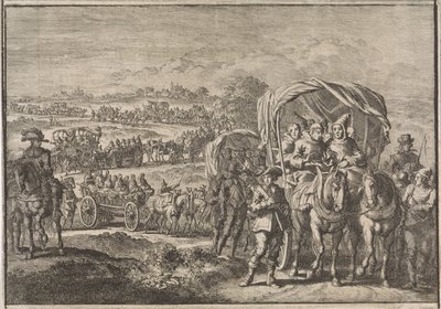 Mnisi z Brabancji Północnej uciekają do Antwerpii, 1637 autorstwa Jan Luyken (attributed to)