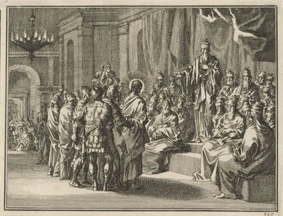 Chrystus przed arcykapłanem Annaszem autorstwa Jan Luyken