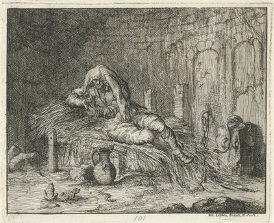 Georg Wanger w więzieniu w Bressanone, 1591 autorstwa Jan Luyken