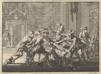 Książę Guise zamordowany na zamku w Blois, 1588 autorstwa Jan Luyken