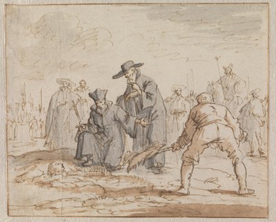 Pogrzebanie żywcem Anneke van den Hove w Brukseli, 1591 autorstwa Jan Luyken