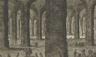 Kamieniołomy wapienia pod Sint-Pietersberg St Pieters Bergh koło Mastricht, jak on, który wystawia pod Aerde (tytuł na obiekcie) autorstwa Jan Luyken