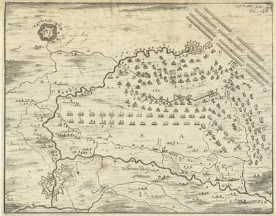 Mapa bitwy pod Landen autorstwa Jan Luyken