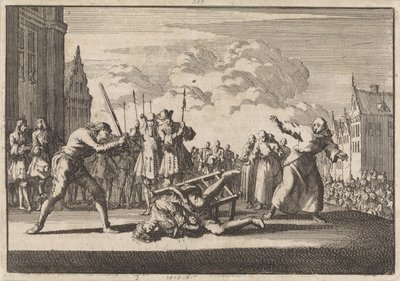 W Moguncji cesarski komisarz wojny Cronsbruck zostaje ścięty, 1691 r autorstwa Jan Luyken