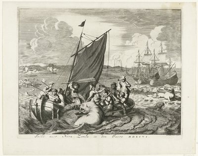 Podróż na Nową Ziemię Yin 1596, 1679-1681 autorstwa Jan Luyken