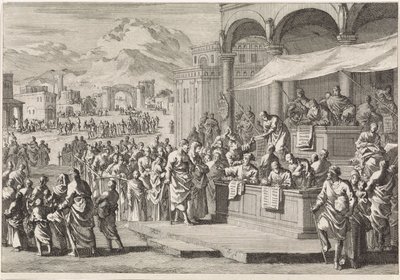 Spis ludności w Betlejem autorstwa Jan Luyken