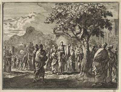 Zacheusz na drzewie figowym autorstwa Jan Luyken