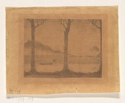 Drzewa wzdłuż kanału przy Woudsterweg autorstwa Jan Mankes (signed by artist)