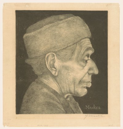 Portret Douwe w kapeluszu autorstwa Jan Mankes (signed by artist)