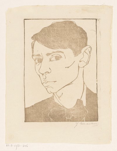 Autoportret z muszką autorstwa Jan Mankes (signed by artist)