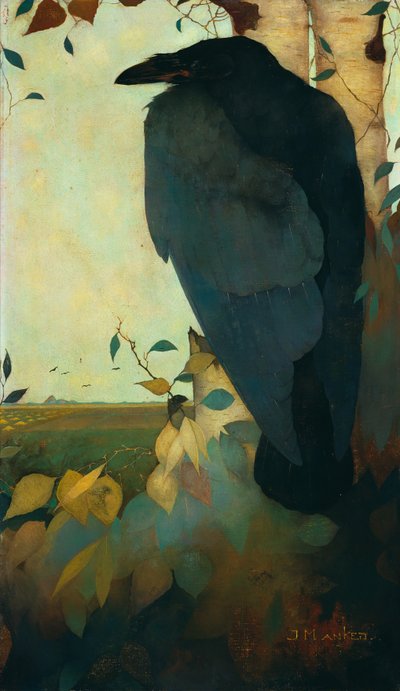 Kruk na brzozie autorstwa Jan Mankes
