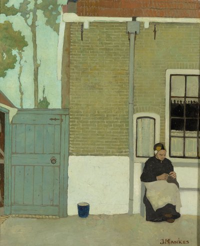 Kobieta przed swoim domem autorstwa Jan Mankes
