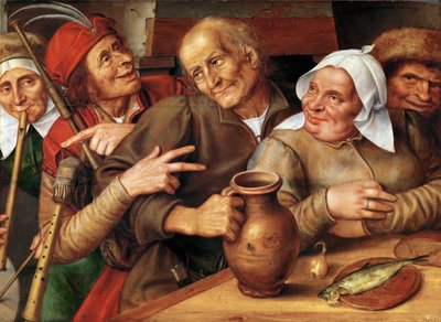 Wesoła firma — Wesoła firma, autor: Massys (Matsys), Jan (1510-1575). olej na drewnie autorstwa Jan Massys